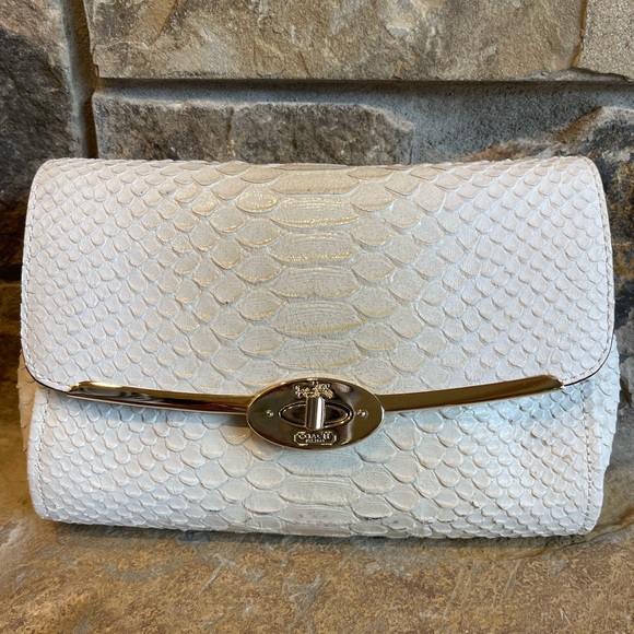 COACH Madison Crossbody/Clutch Python Embossed Leather Evening Bag - Picture 1 of 9